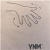 Back view of YNM Hands Men's T-Shirt (Black on Camel)