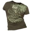 Side view of StreetGlam Women's Raw Cut T (Green on Charcoal)