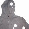 Back view of Ravemoticons Women's Zip-Thru Hood (Hi Vis Reflective on Sport Grey)