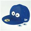 Side view of Biscuit Creature New Era 59FIFTY Baseball Cap (White on Blue)