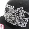 Back view of Crests Snapback Cap (White on Black)
