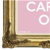 Back view of Keep Calm and Carry On Poster (Gold on Baby Pink)
