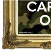 Back view of Keep Calm and Carry On Poster (Gold on Camo)