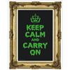 Side view of Keep Calm and Carry On Poster (Gold on Fluorescent Green)