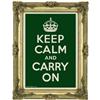 Side view of Keep Calm and Carry On Poster (Gold on Green)