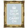 Side view of Keep Calm and Carry On Poster (Gold on Pale Blue)