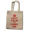 Back view of Keep Calm and Carry On Shopper Bag (Red on Cream)