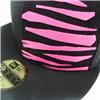 Side view of Tiger New Era 59FIFTY Baseball Cap (Pink on Black)