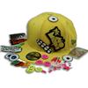 Back view of Hook and Loop Patch New Era 59FIFTY Baseball Cap (Multicolour on Yellow)