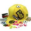 Side view of Hook and Loop Patch New Era 59FIFTY Baseball Cap (Multicolour on Yellow)