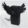 Back view of Winged Brick (Midi) Sculpture (Black on Black)