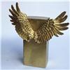 Back view of Winged Brick Sculpture (Gold on Gold)