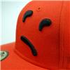 Side view of YesNoMaybe 3 Pack New Era 59FIFTY Baseball Cap (Black on Red Green Orange)