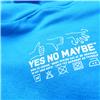 Yes No Maybe logo and washing instructions on the neck print