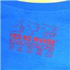 Back view of Fab Men's T-Shirt (Red on Electric Blue)