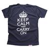 Buy this T-Shirt: Design: Keep Calm and Carry On; Colour: White on Denim; See detailed product info and choose sizing options on next screen.