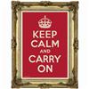 Buy this Poster: Design: Keep Calm and Carry On; Colour: Gold on Red; See detailed product info and choose sizing options on next screen.