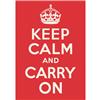 Back view of Keep Calm and Carry On Poster (White on Red)