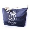Buy this Shopper Bag: Design: Keep Calm and Carry On; Colour: White on Blue; See detailed product info and choose sizing options on next screen.