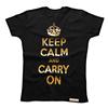 Buy this Fitted T: Design: Keep Calm and Carry On; Colour: Gold on Black; See detailed product info and choose sizing options on next screen.