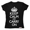 Buy this Fitted T: Design: Keep Calm and Carry On; Colour: White on Black; See detailed product info and choose sizing options on next screen.