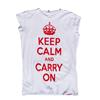 Buy this Raw Cut T: Design: Keep Calm and Carry On; Colour: Red on White; See detailed product info and choose sizing options on next screen.
