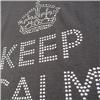 Side view of Keep Calm and Carry On Women's T-Shirt (Silver on Grey)