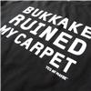 Side view of Bukkake Ruined My Carpet Men's Crew Sweat (White on Black)