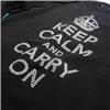 Side view of Keep Calm and Carry On Men's Crew Sweat (Silver on Black)