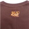 Back view of Scrawl Men's T-Shirt (Orange on Brown)