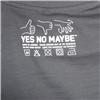 Back view of Yes No Maybe Babies Men's T-Shirt (Cream on Charcoal)