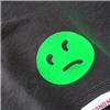 Side view of Ravemoticons Men's T-Shirt (Green on Charcoal)