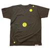 Back view of Ravemoticons Men's T-Shirt (Yellow on Charcoal)