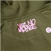 Back view of Ravemoticons Women's Zip-Thru Hood (Pink on Olive)