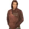 Side view of StreetGlam Men's Kangaroo Hood (Tan on Brown)