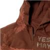 Side view of StreetGlam Men's Zip-Thru Hood (Tan on Brown)