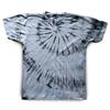Side view of Tie Dye Men's T-Shirt (Black White and Grey on White)