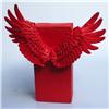 Back view of Winged Brick Sculpture (Red on Red)