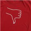 Side view of Hands Down Women's T-Shirt (White on Red)