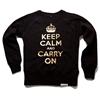 Buy this Crew Sweat: Design: Keep Calm and Carry On; Colour: Gold on Black; See detailed product info and choose sizing options on next screen.