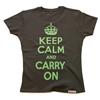 Buy this Fitted T: Design: Keep Calm and Carry On; Colour: Duck Egg Green on Charcoal; See detailed product info and choose sizing options on next screen.