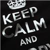 Back view of Keep Calm and Carry On Women's Fitted T (Silver on Black)