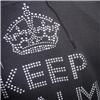 Side view of Keep Calm and Carry On Women's Kangaroo Hood (Silver on Black)