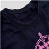 Side view of Keep Calm and Carry On Women's Raw Cut T (Pink on Navy)
