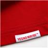 Side view of No Women's Fitted T (Black on Red)