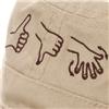 Side view of YNM Hands New Era Army-style Cap (Black on Camel)