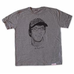 Front pic of 'Gideon Conn' Men's T-Shirt, Black on Heather Grey