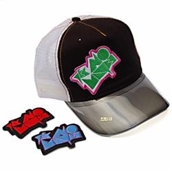 Front pic of 'Hook and Loop Rocker Patch' Cap, Multicolour on Black