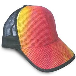 Front pic of 'Canvas Fiery' Cap, Red on Yellow