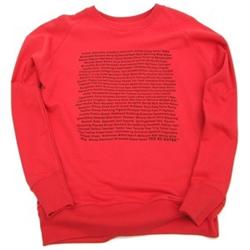Front pic of 'Filth' Men's Crew Sweat, Charcoal on Red